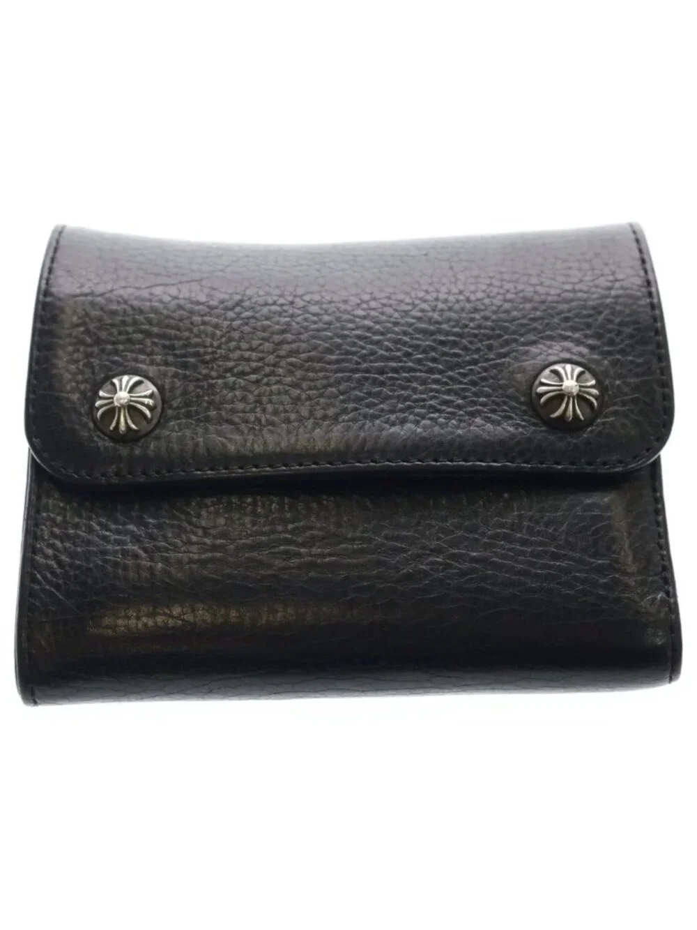 Chrome Hearts Wave Mini Leather Wallet Black